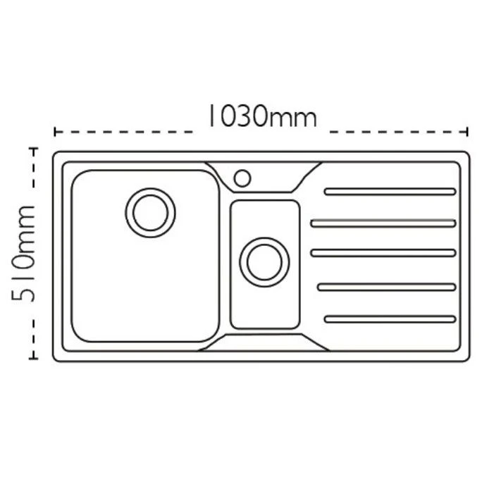 Carron Phoenix Ibis 150 1.5 Bowl Stainless Steel Kitchen Sink - Left Hand Drainer - 101.0042.891 2 Carron Phoenix Ibis 150 1.5 Bowl Stainless Steel Kitchen Sink - Left Hand Drainer - 101.0042.891 - Image 2