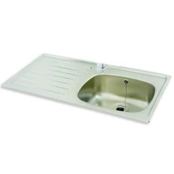 Carron Phoenix Unisink 1SD Heavy Gauge 1 Bowl Stainless Steel Kitchen Sink - Left Hand Drainer - 101.0067.431