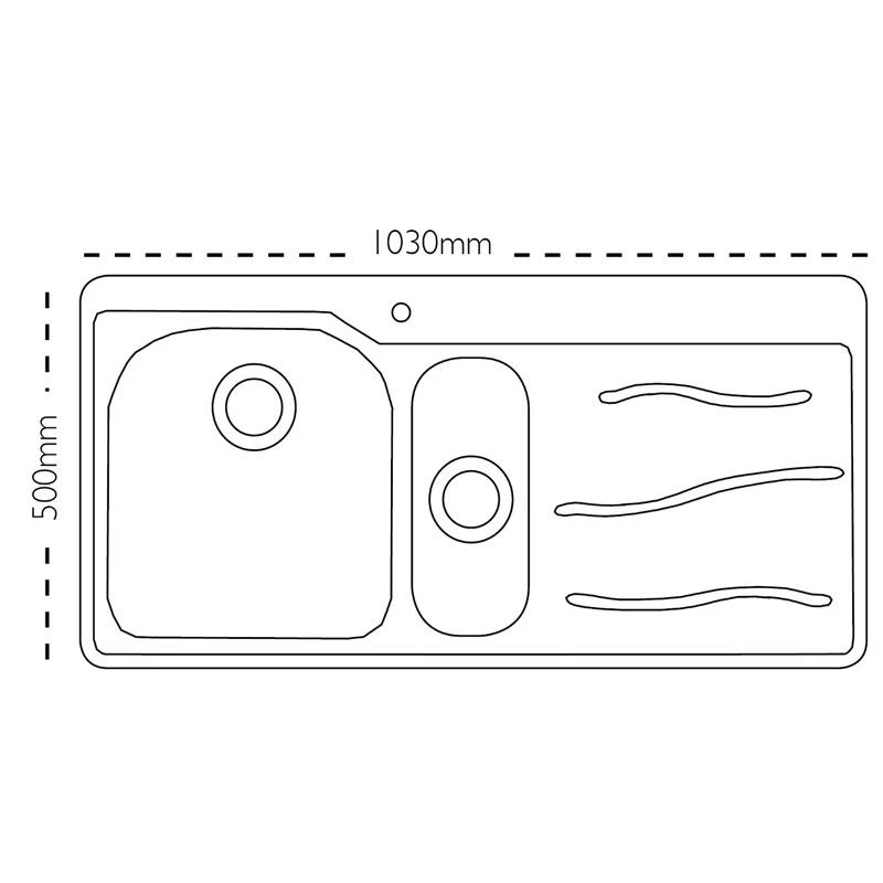 Carron Phoenix Maui 150 1.5 Bowl Stainless Steel Kitchen Sink - Left Hand Drainer - 101.0155.121 2 Carron Phoenix Maui 150 1.5 Bowl Stainless Steel Kitchen Sink - Left Hand Drainer - 101.0155.121 - Image 2