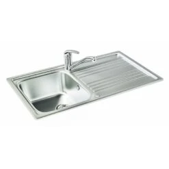 Carron Phoenix Rapid 90 1 Bowl Stainless Steel Kitchen Sink Brushed - Reversible - 101.0495.180
