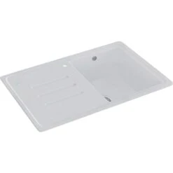 Carron Phoenix Debut 100 1 Bowl Granite Kitchen Sink - Polar White - 114.0201.152