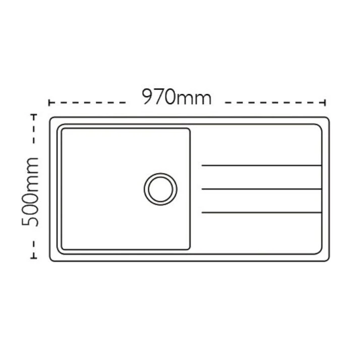 Carron Phoenix Janus 100 1 Bowl Synthetic Kitchen Sink - Graphite - 114.0308.260 2 Carron Phoenix Janus 100 1 Bowl Synthetic Kitchen Sink - Graphite - 114.0308.260 - Image 2