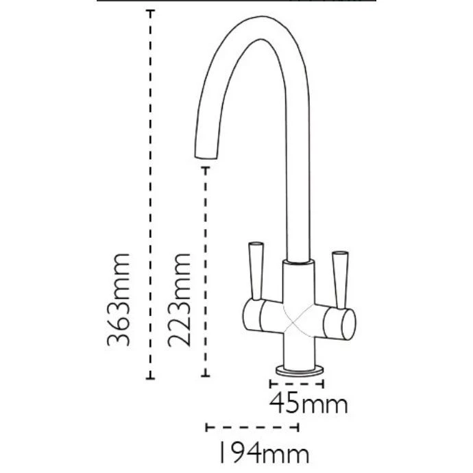 Carron Phoenix Henley Swan Neck Kitchen Tap - Chrome - 115.0254.448 2 Carron Phoenix Henley Swan Neck Kitchen Tap - Chrome - 115.0254.448 - Image 2