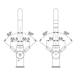 Franke Omni Contemporary 4-in-1 Manual Kitchen Tap - Stainless Steel - 119.0517.663 -Blanco Shop 119.0517.663 line draw