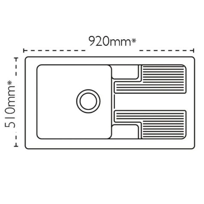 Carron Phoenix Shonelle 105 1 Bowl Ceramic Kitchen Sink - Reversible - 124.0477.792 2 Carron Phoenix Shonelle 105 1 Bowl Ceramic Kitchen Sink - Reversible - 124.0477.792 - Image 2