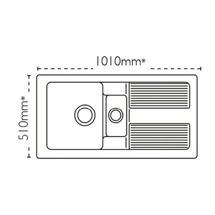 Carron Phoenix Shonelle 150 1.5 Bowl Ceramic Kitchen Sink - Reversible - 124.0477.793 2 Carron Phoenix Shonelle 150 1.5 Bowl Ceramic Kitchen Sink - Reversible - 124.0477.793 - Image 2