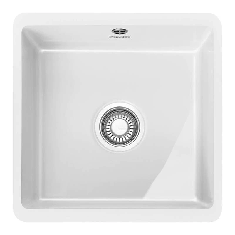 Franke Kubus 1 Bowl Undermount Ceramic Kitchen Sink KBK 110-40 - White - 126.0438.430 1 Franke Kubus 1 Bowl Undermount Ceramic Kitchen Sink KBK 110-40 - White - 126.0438.430