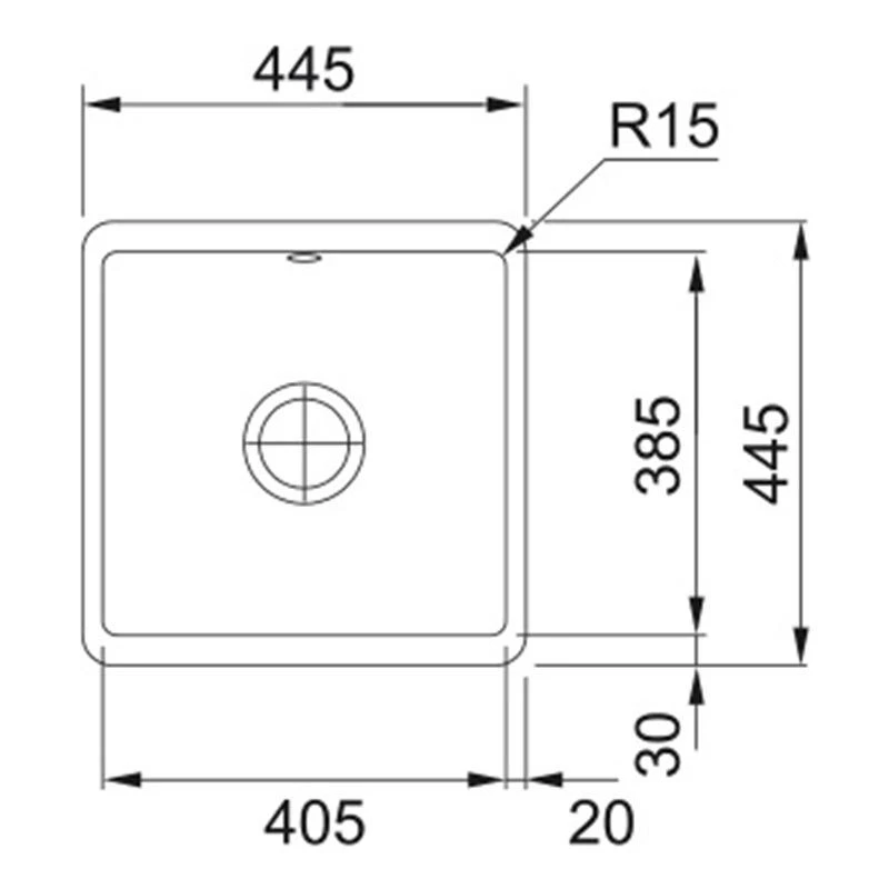 Franke Kubus 1 Bowl Undermount Ceramic Kitchen Sink KBK 110-40 - White - 126.0438.430 2 Franke Kubus 1 Bowl Undermount Ceramic Kitchen Sink KBK 110-40 - White - 126.0438.430 - Image 2