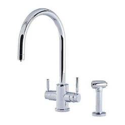 Perrin & Rowe 3-in-1 Hot Kitchen Tap With C-spout - Polished Brass