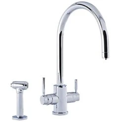 Perrin & Rowe 3-in-1 Hot Water Kitchen Tap With C-Spout - Chrome - 1712CP