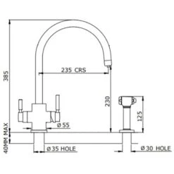Perrin & Rowe 3-in-1 Hot Water Kitchen Tap With C-Spout - Chrome - 1712CP 7 Perrin & Rowe 3-in-1 Hot Water Kitchen Tap With C-Spout - Chrome - 1712CP -Blanco Shop 1712cp 3