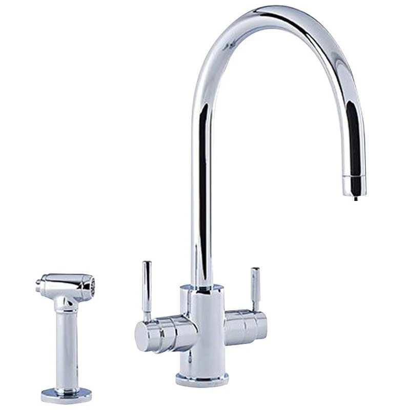 Perrin & Rowe 3-in-1 Hot Water Kitchen Tap With C-Spout - Chrome - 1712CP 1 Perrin & Rowe 3-in-1 Hot Water Kitchen Tap With C-Spout - Chrome - 1712CP