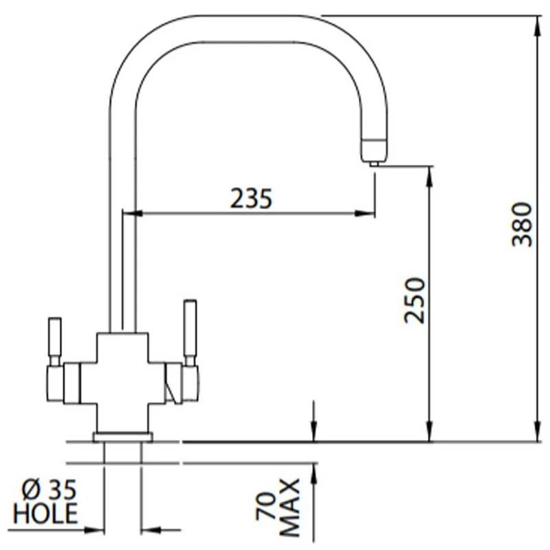 Perrin & Rowe 3-in-1 Hot Kitchen Tap - Satin Brass - 1914SB 4 Perrin & Rowe 3-in-1 Hot Kitchen Tap - Satin Brass - 1914SB - Image 4
