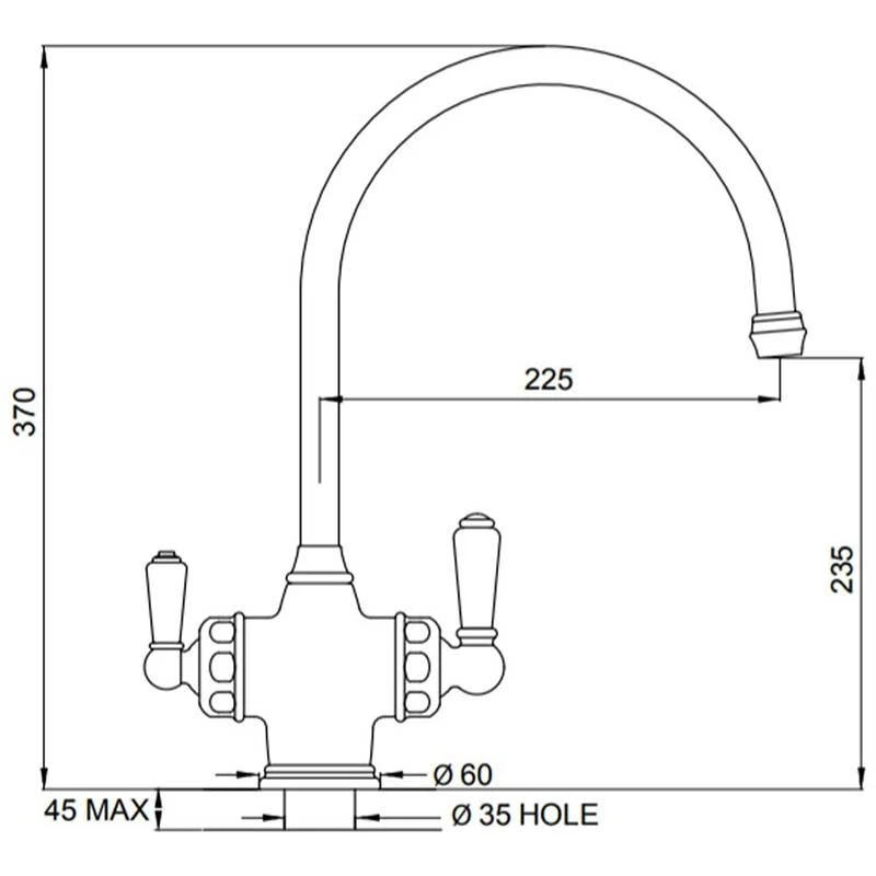 Perrin & Rowe 3-in-1 Hot Water Kitchen Tap - Aged Brass - 1937AB 4 Perrin & Rowe 3-in-1 Hot Water Kitchen Tap - Aged Brass - 1937AB - Image 4