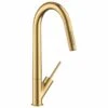 Axor Starck Single Lever Kitchen Mixer 270 With Pull-Out Spray - Brushed Gold Optic - 10821250