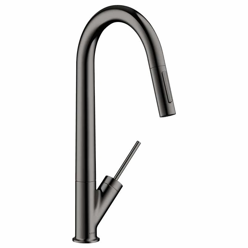 Axor Starck Single Lever Kitchen Mixer 270 With Pull-Out Spray - Polished Black Chrome - 10821330 1 Axor Starck Single Lever Kitchen Mixer 270 With Pull-Out Spray - Polished Black Chrome - 10821330