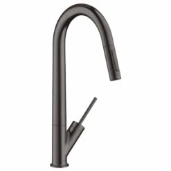 Axor Starck Single Lever Kitchen Mixer 270 With Pull-Out Spray - Brushed Black Chrome - 10821340