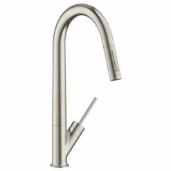 Axor Starck Single Lever Kitchen Mixer 270 With Pull-Out Spray - Stainless Steel - 10821800