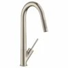 Axor Starck Single Lever Kitchen Mixer 270 With Pull-Out Spray - Brushed Nickel - 10821820