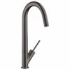 Axor Starck Single Lever Kitchen Mixer 300 With Swivel Spout - Brushed Black Chrome - 10822340