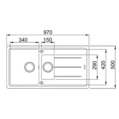 Franke Basis 1.5 Bowl Fragranite Inset Sink Reversible BFG 651 - Coffee - 114.0253.257 -Blanco Shop 1 1 114.0253.257 2