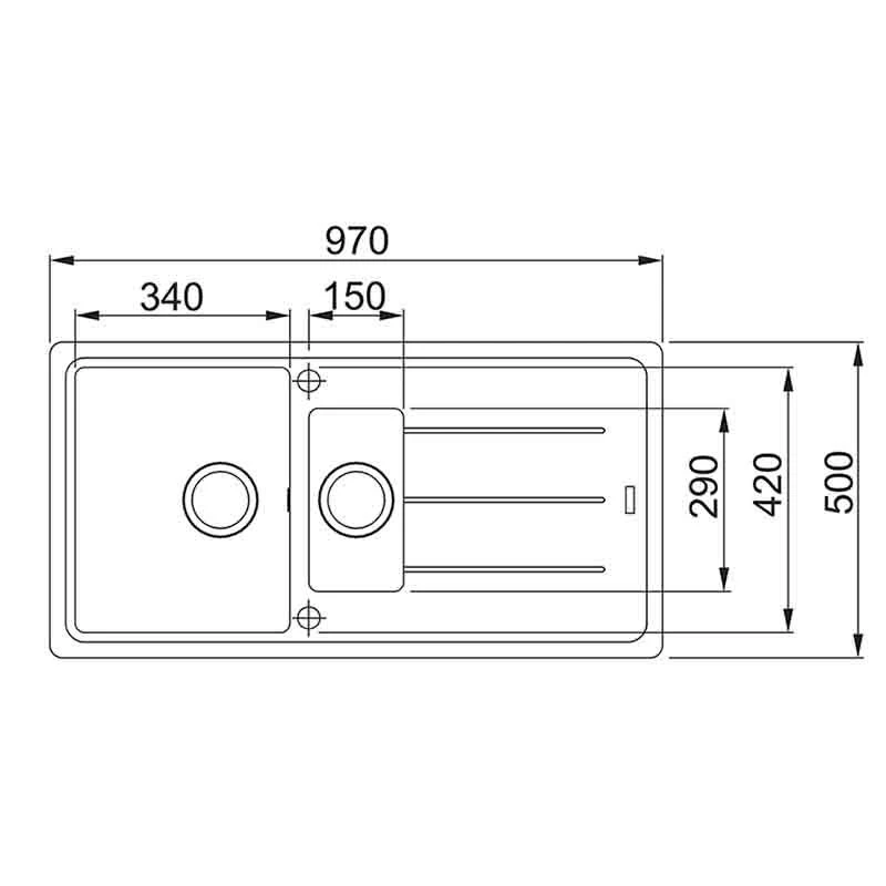 Franke Basis 1.5 Bowl Fragranite Inset Sink Reversible BFG 651 - Onyx Black- 114.0253.258 3 Franke Basis 1.5 Bowl Fragranite Inset Sink Reversible BFG 651 - Onyx Black- 114.0253.258 - Image 3
