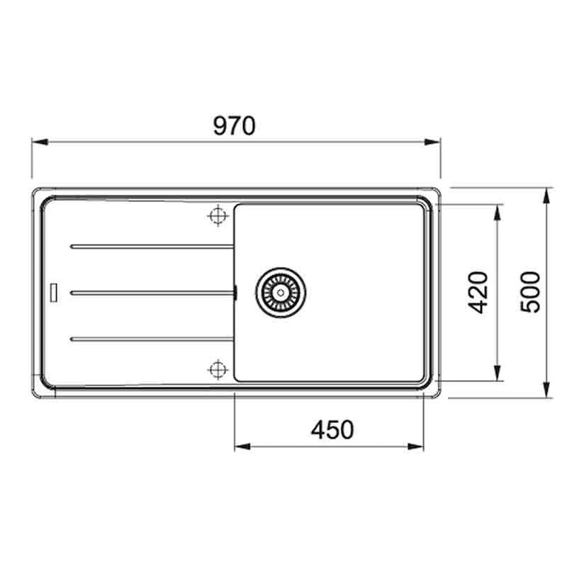 Franke Basis 1 Bowl Fragranite Kitchen Sink Reversible BFG 611-97 - Oyster - 114.0633.736 2 Franke Basis 1 Bowl Fragranite Kitchen Sink Reversible BFG 611-97 - Oyster - 114.0633.736 - Image 2