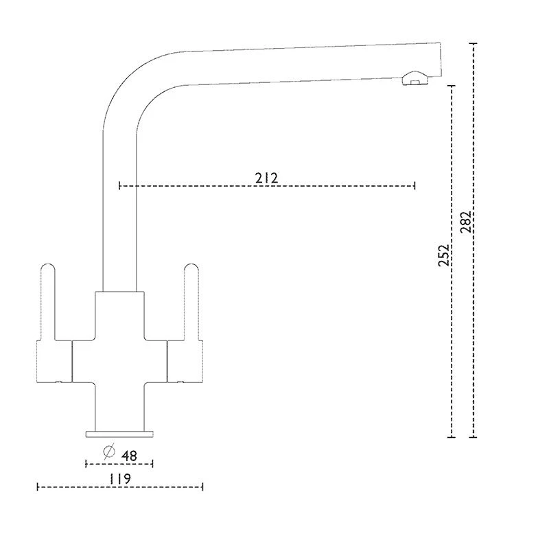 Carron Phoenix Rosolina L Spout Kitchen Tap - Matt Black - 115.0605.457 2 Carron Phoenix Rosolina L Spout Kitchen Tap - Matt Black - 115.0605.457 - Image 2