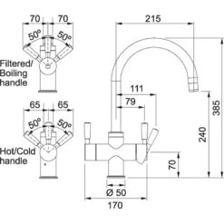 Franke Omni Original 4-in-1 Manual Kitchen Tap - Stainless Steel - 119.0389.913 -Blanco Shop 1 1 1190389913 1