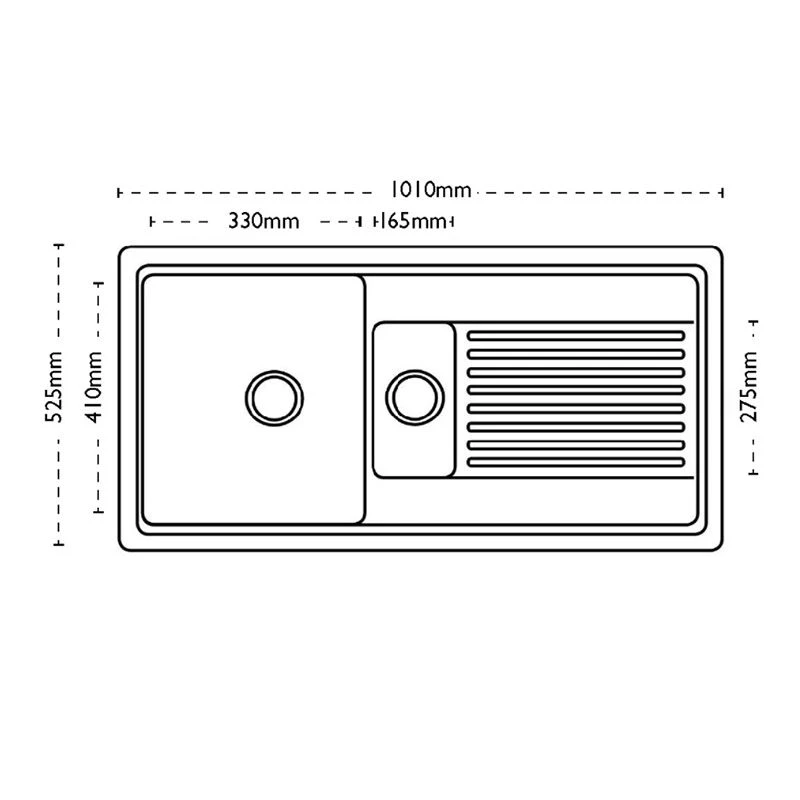 Carron Phoenix Sienna 150 1.5 Bowl Ceramic Kitchen Sink - White - 124.0188.036 2 Carron Phoenix Sienna 150 1.5 Bowl Ceramic Kitchen Sink - White - 124.0188.036 - Image 2