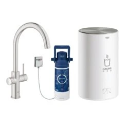 Grohe Red II Duo C Spout Tap & M Size Boiler Super Steel 30058DC1