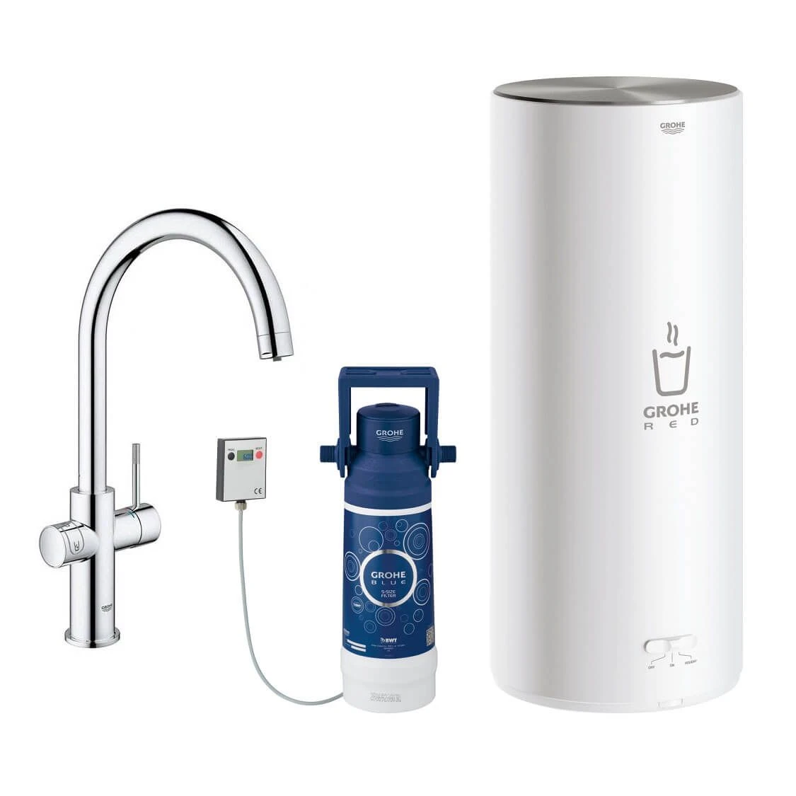 Grohe Red II Duo C Spout Tap & L Size Boiler Chrome 30328001 1 Grohe Red II Duo C Spout Tap & L Size Boiler Chrome 30328001