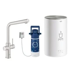 Grohe Red II Duo L Spout Tap & M Size Boiler Super Steel 30341DC1