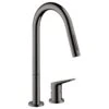 AXOR Citterio M Single Lever Kitchen Mixer Tap 220 With Pull Out Spray 2TH - Polished Black Chrome - 34822330