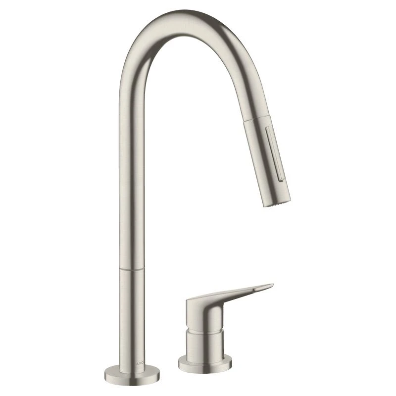 AXOR Citterio M Single Lever Kitchen Mixer Tap 220 With Pull Out Spray 2TH - Stainless Steel - 34822800 1 AXOR Citterio M Single Lever Kitchen Mixer Tap 220 With Pull Out Spray 2TH - Stainless Steel - 34822800