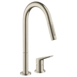 AXOR Citterio M Single Lever Kitchen Mixer Tap 220 With Pull Out Spray 2TH - Brushed Nickel - 34822820