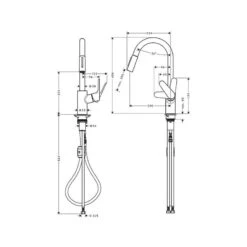 Hansgrohe Focus M41 Single Lever Kitchen Mixer 240 With Pull Out Spray - Chrome - 31815000 -Blanco Shop 3 1 31815000 2