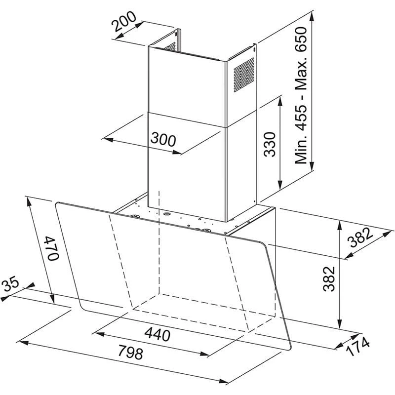 Franke AQ Sense Vertical Hood FVAS A80 Z1 - Black - 330.0657.270 2 Franke AQ Sense Vertical Hood FVAS A80 Z1 - Black - 330.0657.270 - Image 2