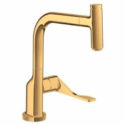 Axor Citterio Single Lever Kitchen Mixer Select 230 With Pull-Out Spout - Polished Gold Optic - 39861990