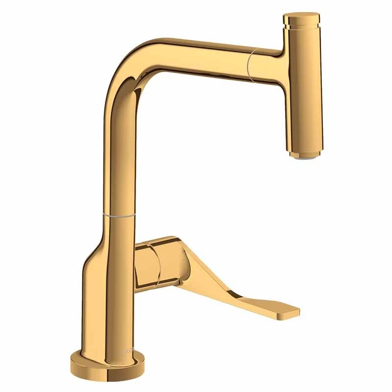 Axor Citterio Single Lever Kitchen Mixer Select 230 With Pull-Out Spout - Polished Gold Optic - 39861990 1 Axor Citterio Single Lever Kitchen Mixer Select 230 With Pull-Out Spout - Polished Gold Optic - 39861990