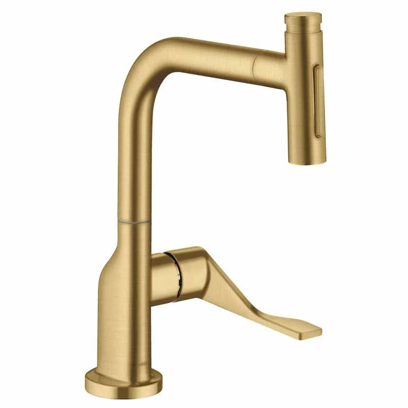 Axor Citterio Single Lever Kitchen Mixer Select 230 2 Jet With Pull-Out Spray - Brushed Gold Optic - 39862250 1 Axor Citterio Single Lever Kitchen Mixer Select 230 2 Jet With Pull-Out Spray - Brushed Gold Optic - 39862250