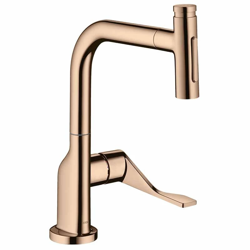 Axor Citterio Single Lever Kitchen Mixer Select 230 2 Jet With Pull-Out Spray - Polished Red Gold - 39862300 1 Axor Citterio Single Lever Kitchen Mixer Select 230 2 Jet With Pull-Out Spray - Polished Red Gold - 39862300
