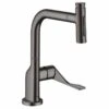 Axor Citterio Single Lever Kitchen Mixer Select 230 2 Jet With Pull-Out Spray - Brushed Black Chrome - 39862340