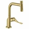 Axor Citterio Single Lever Kitchen Mixer Select 230 2 Jet With Pull-Out Spray - Brushed Brass - 39862950