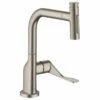 Axor Citterio Single Lever Kitchen Mixer Select 230 2 Jet With Pull-Out Spray - Brushed Nickel - 39863820