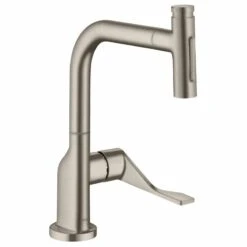 Axor Citterio Single Lever Kitchen Mixer Select 230 2 Jet With Pull-Out Spray - Brushed Nickel - 39863820