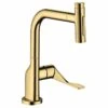 Axor Citterio Single Lever Kitchen Mixer Select 230 2 Jet With Pull-Out Spray - Polished Gold Optic - 39863990