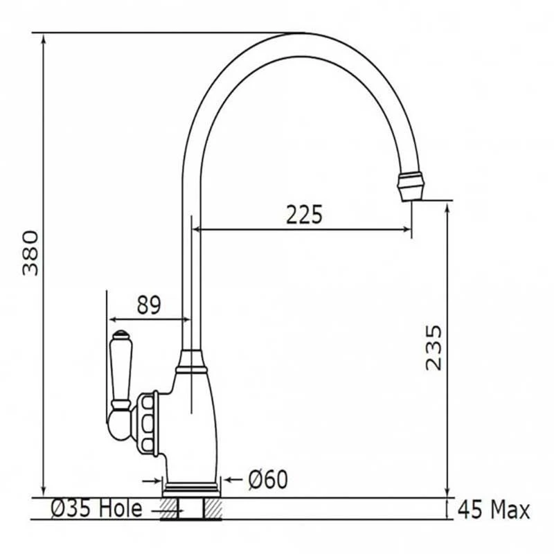 Perrin & Rowe Parthian Mixer Kitchen Tap - Chrome - 4341CPWPC 2 Perrin & Rowe Parthian Mixer Kitchen Tap - Chrome - 4341CPWPC - Image 2