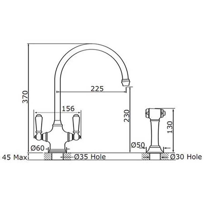 Perrin & Rowe Phoenician Kitchen Mixer Tap - Chrome - 4360CPWPC 2 Perrin & Rowe Phoenician Kitchen Mixer Tap - Chrome - 4360CPWPC - Image 2