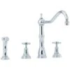 Perrin & Rowe Alsace Kitchen Mixer Tap With Crosshead Handles - Chrome - 4775CP